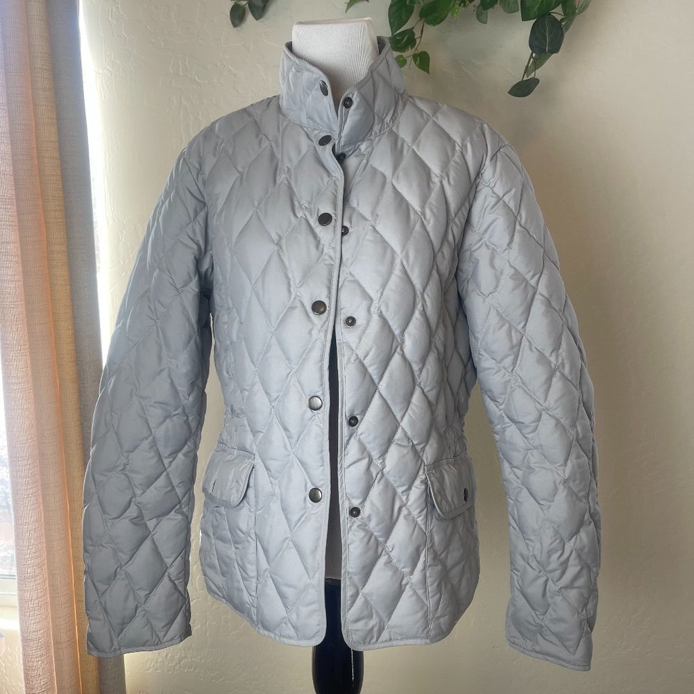 Eddie Bauer Light Gray Down Fill Quilted Jacket